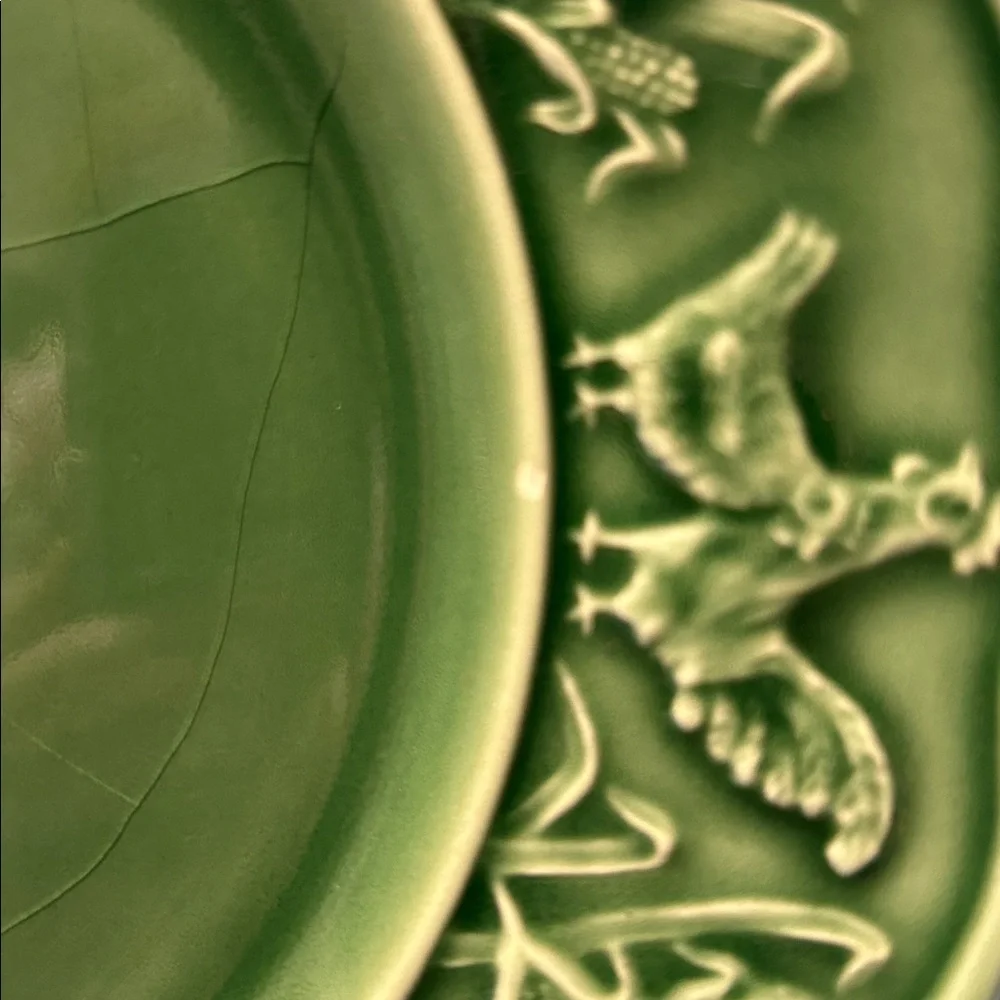 Bordallo Pinherio Portugal Rooster and Corn Embossed Plate 8 1/4’ Ceramic Plate